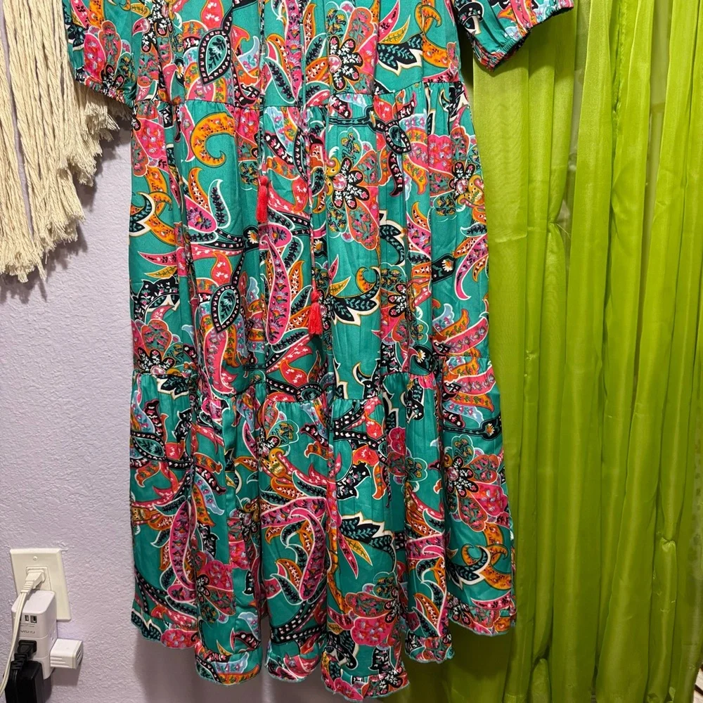 Boemo Multicolor Paisley Maxi Dress (L) 🌈 - Picture 3 of 7